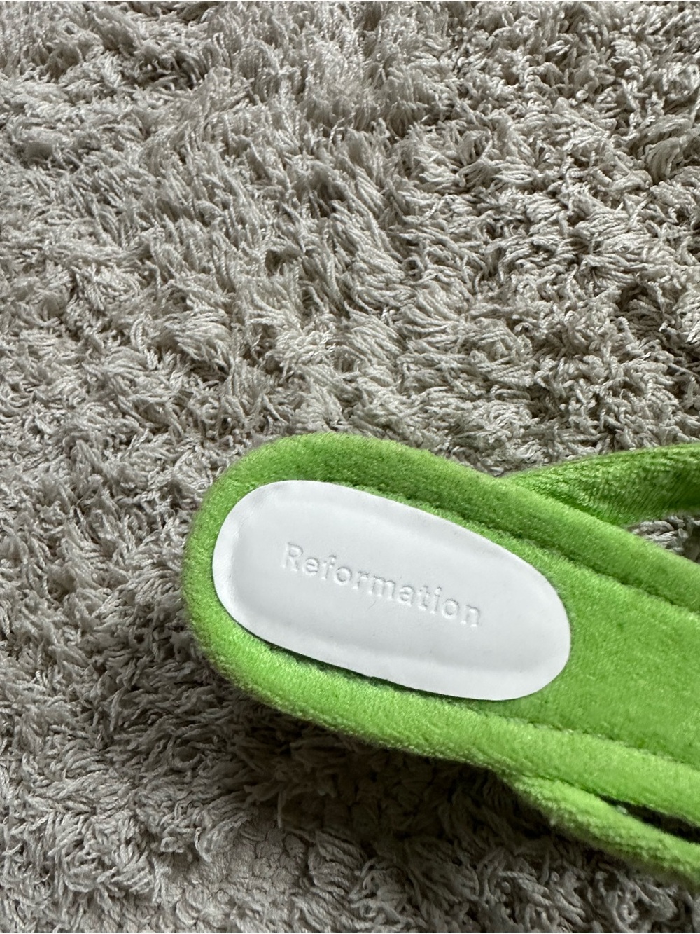 Reformation Lime Green Flip Flop Sandals Amelia Thong Wedge Sandals terry 9 - Picture 5 of 11